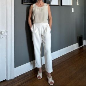 Tan Silk Sleeveless Blouse